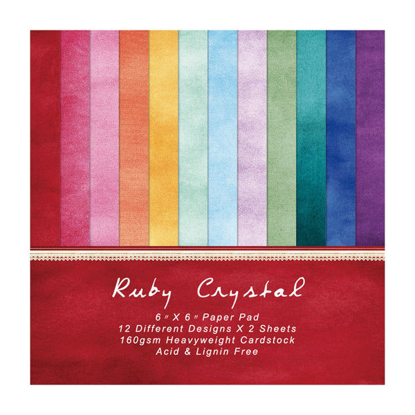 Poppy Crafts 6"x6" Paper Pack #219 - Ruby Crystal