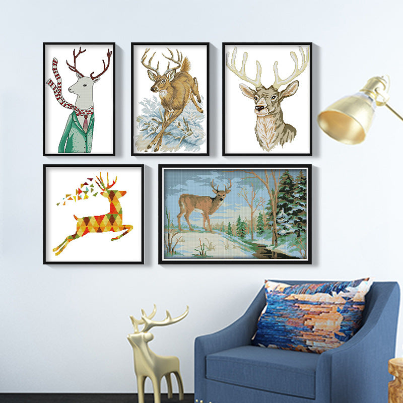 Poppy Crafts Cross-Stitch Kit 62 - Running Deer*
