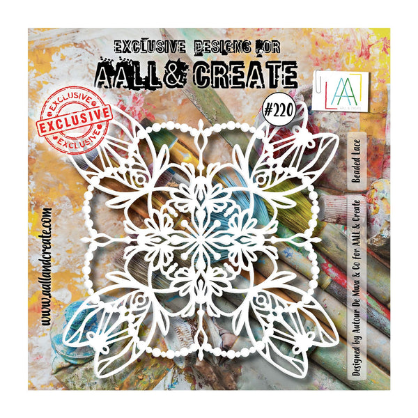 Aall & Create - 6"x 6" Stencil #220 - Beaded Lace