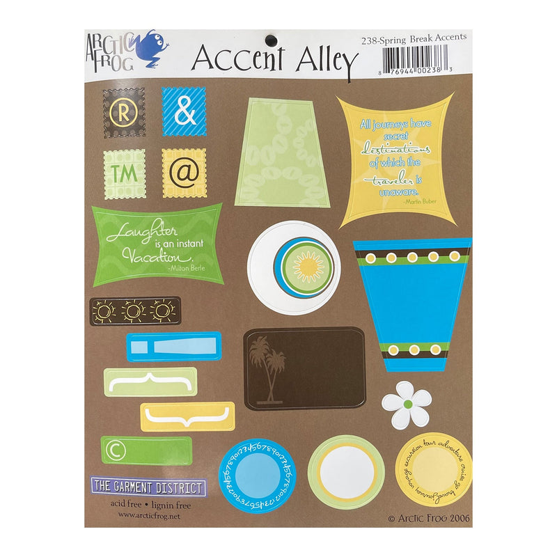 Arctic Frog Accent Alley 8"x9" Sticker Sheet - Spring Break*