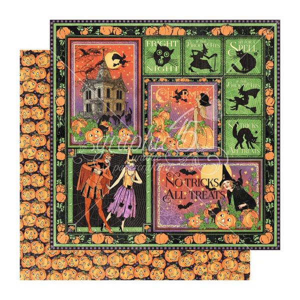 Graphic 45 Charmed Double-Sided Cardstock 12"x 12" - If The Broomstick Fits