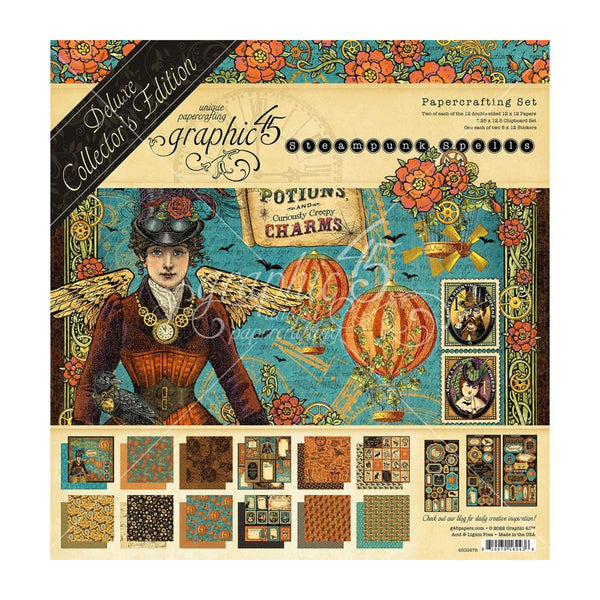 Graphic 45 Deluxe Collector's Edition Pack 12"x 12" - Steampunk Spells