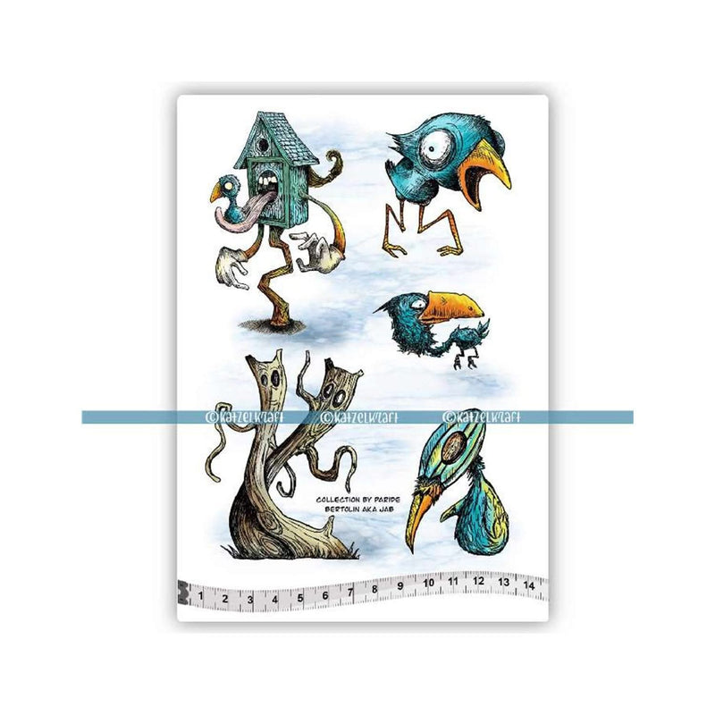 Katzelkraft Rubber Stamp A5 - Les Oisals*