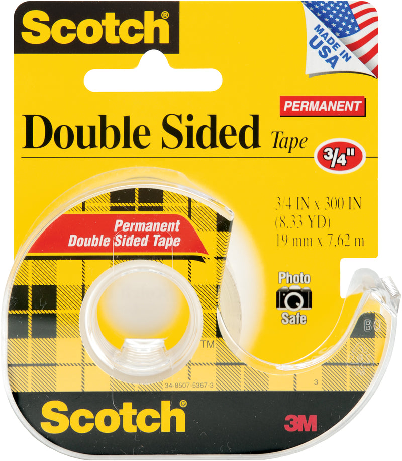 Scotch Permanent Double-Sided Tape .75"x300"*