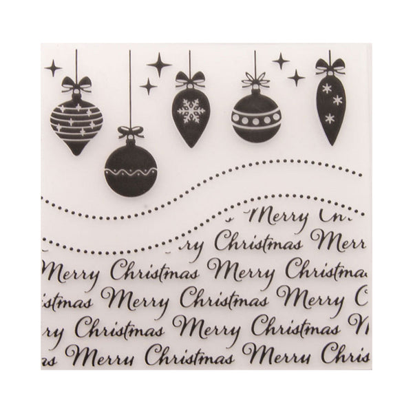 Poppy Crafts Embossing Folder #249 - Merry Christmas Ornaments