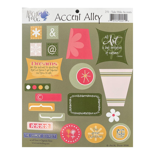 Arctic Frog Accent Alley 8"x9" Sticker Sheet - Take Hike