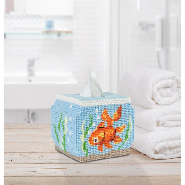 Mary Maxim Plastic Canvas Tissue Box Kit - 5" Fish Bowl (7 Count)*