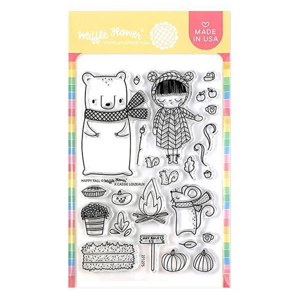 Waffle Flower Crafts Clear Stamps 4 inch X6 inch - Happy Fall*