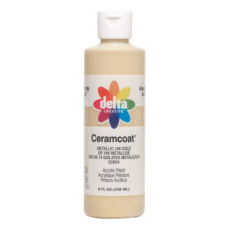 Ceramcoat Acrylic Metallic Paint 8oz - 14k Gold, Opaque*^  LIMIT 1 PER ORDER