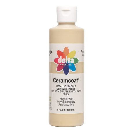 Ceramcoat Acrylic Metallic Paint 8oz - 14k Gold, Opaque*^  LIMIT 1 PER ORDER
