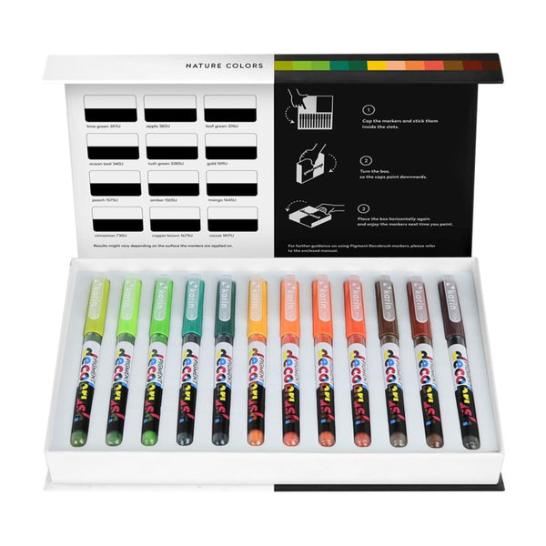Karin Decobrush Pigment Markers 12 pack  Nature Colours