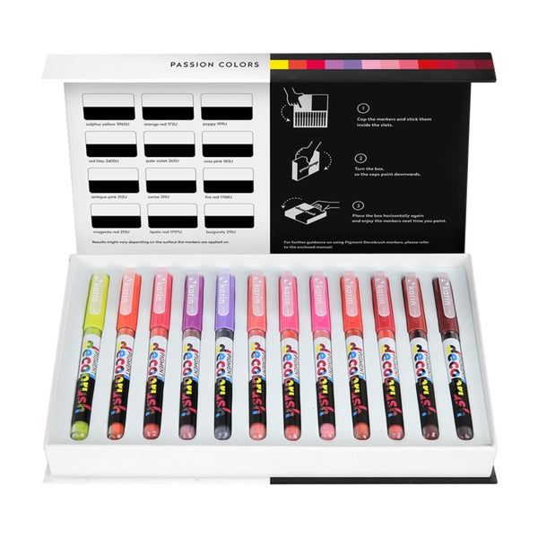 Karin Decobrush Pigment Markers 12 pack  Passion Colours