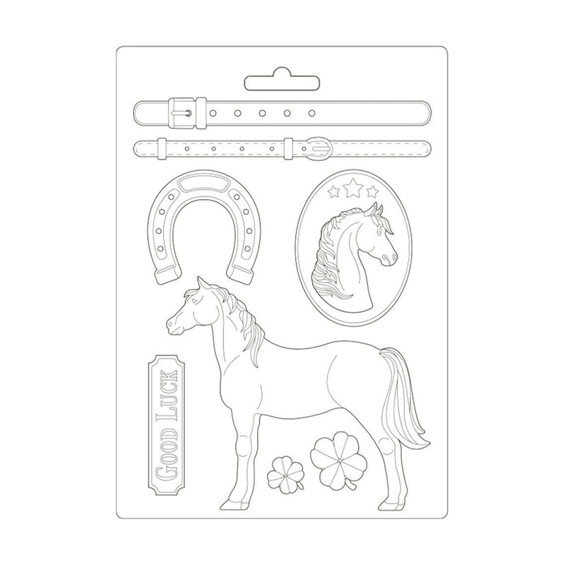 Stamperia Soft Maxi Mould 8.5"X11.5" Standing Horse, Romantic Horses*