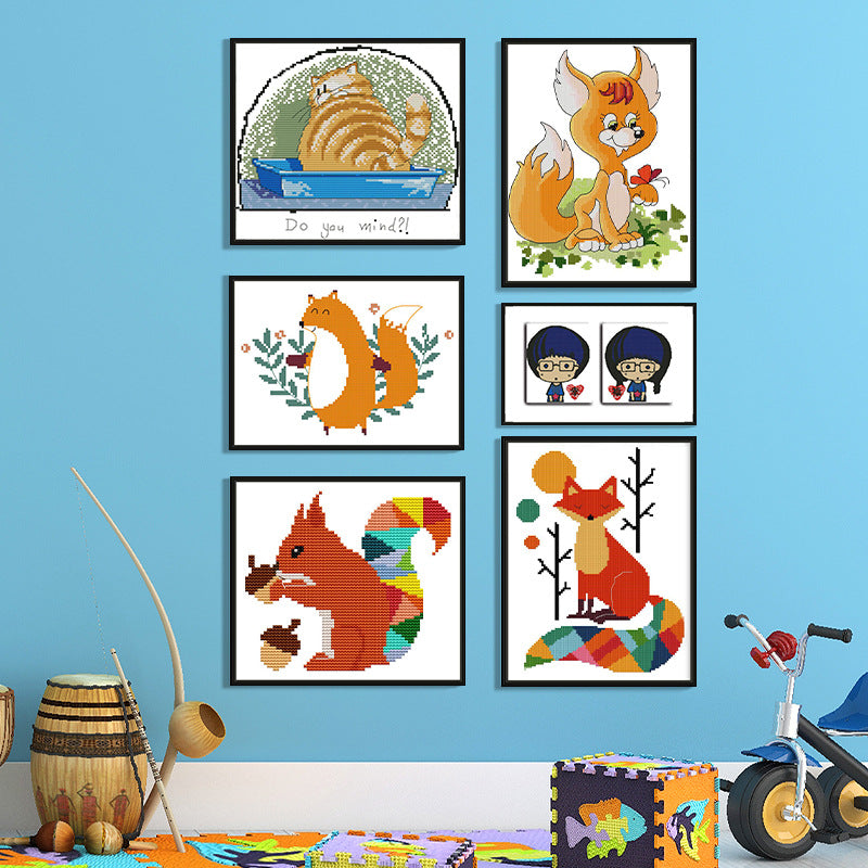 Poppy Crafts Cross-Stitch Kit 76 - Little Fox No. 2*