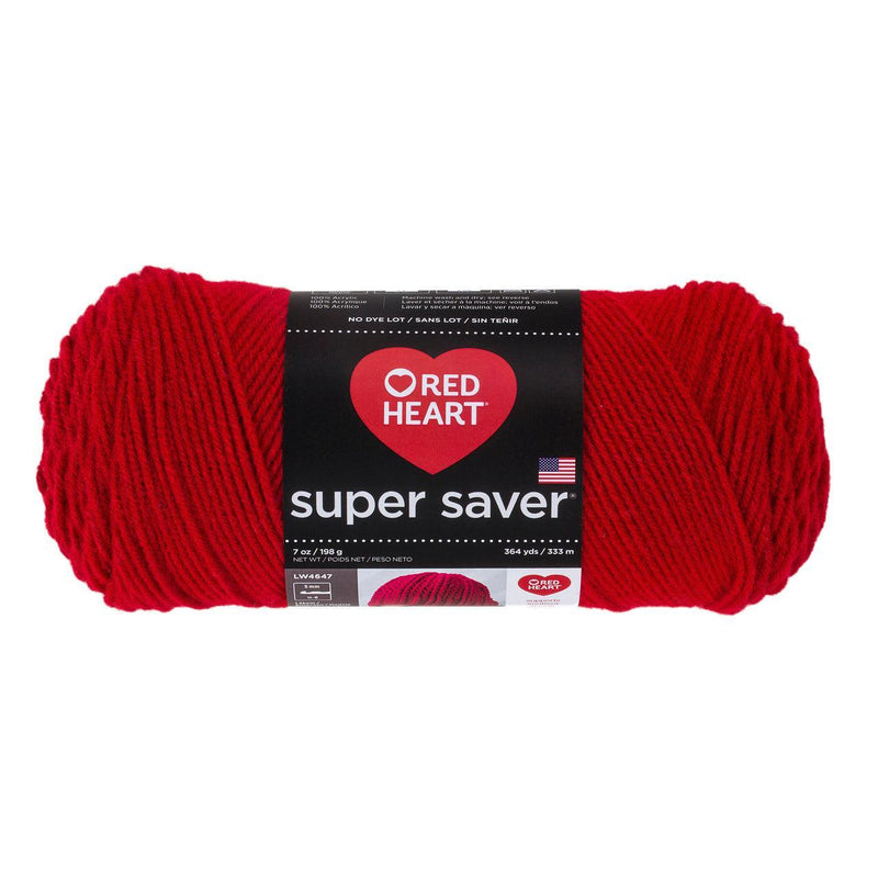 Red Heart Super Saver Yarn Cherry Red - 198g | Best Yarn for DIY Crafts