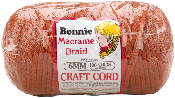 Pepperell Bonnie Macrame Craft Cord 6mmX100yd - Rust