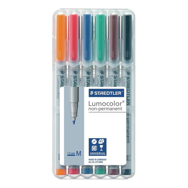 Staedtler - Lumocolour Non-Permanent 1.0mm Pens 6 pack