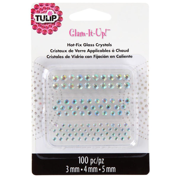 Tulip Glam-It-Up! Hot-Fix Glass Crystals 100 pack - 3mm/4mm/5mm*