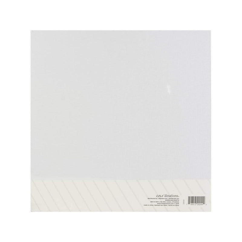 Core'dinations Value Pack Cardstock 12"X12" 80lb 20/Pkg - White Canvas