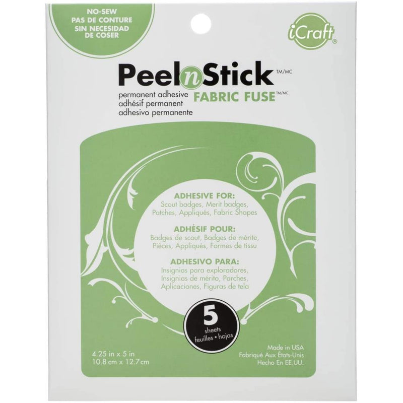 iCraft PeelnStick Fabric Fuse Sheet 4.25"X5" 5 pack*