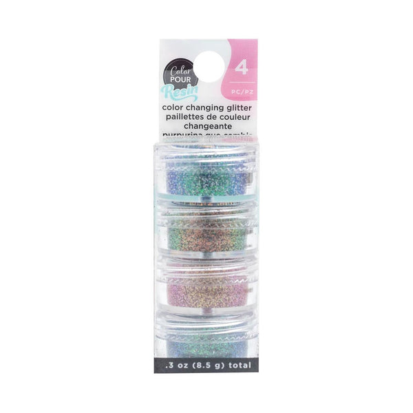 American Crafts Color Pour Resin Mix-Ins - Colour Changing Glitter 4 Pack