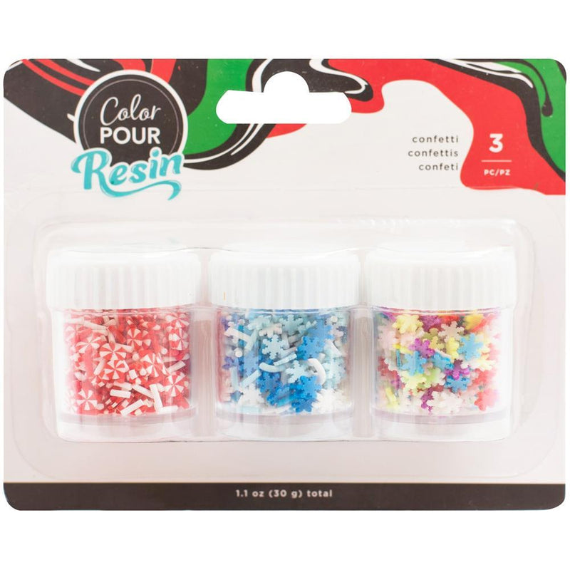 American Crafts Color Pour Resin Mix-Ins 4 pack  - Holiday Clay Confetti