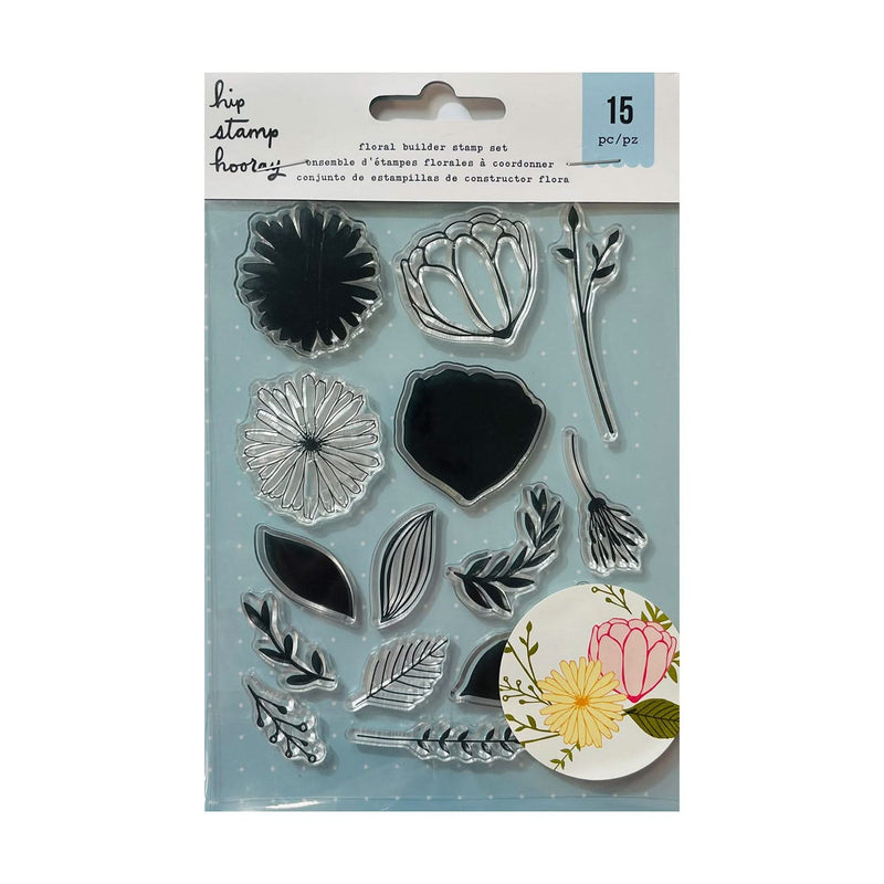 American Crafts Hip Stamp Hooray Clear Stamps Floral Builder
