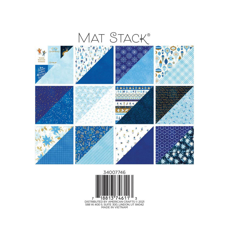 DCWV Double-Sided Cardstock Mat Stack 6"x 6" 24 Pack - Sparkling Snow, W/Holographic Foil