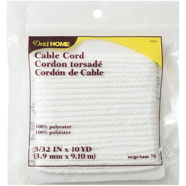 Dritz Home Cable Cord 5/32"x 10yd - White