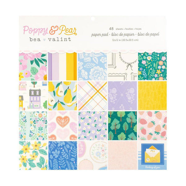 American Crafts Double-Sided Paper Pad 12"x 12" 48/Pkg - Poppy And Pear