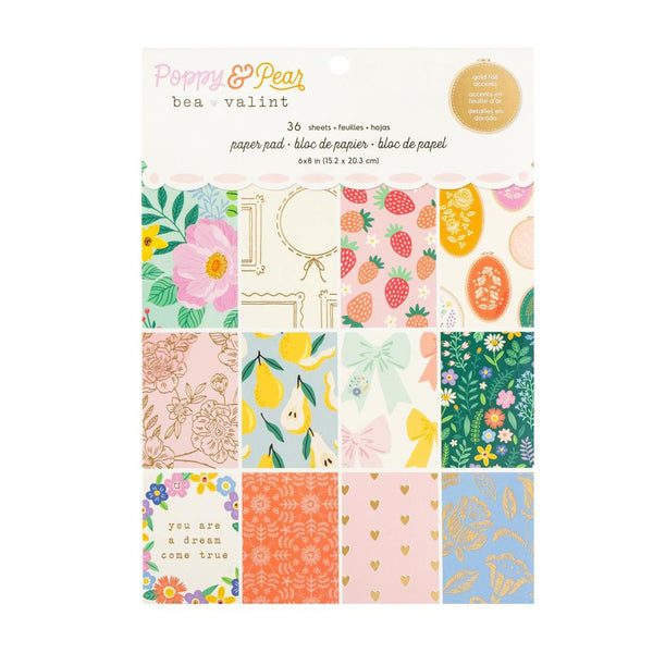 American Crafts Single-Sided Paper Pad 6"x 8" 36/Pkg - Poppy And Pear