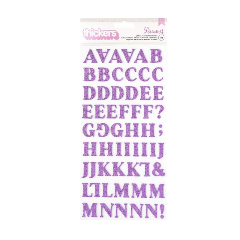 American Crafts Dreamer Thickers Stickers w/Glitter 119/Pkg - Alpha ...