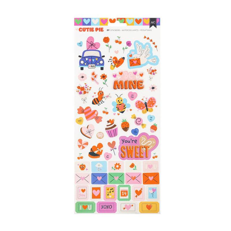 American Crafts Cutie Pie Stickers 6"x 12" 88/Pkg*