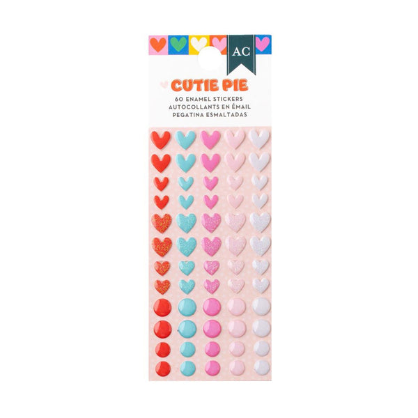 American Crafts Cutie Pie Enamel Dot Stickers 60/Pkg