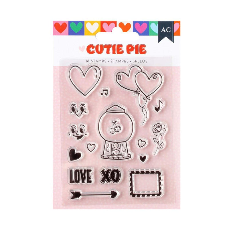 American Crafts Cutie Pie Mini Stamp Set 3"x 4" 16/Pkg*