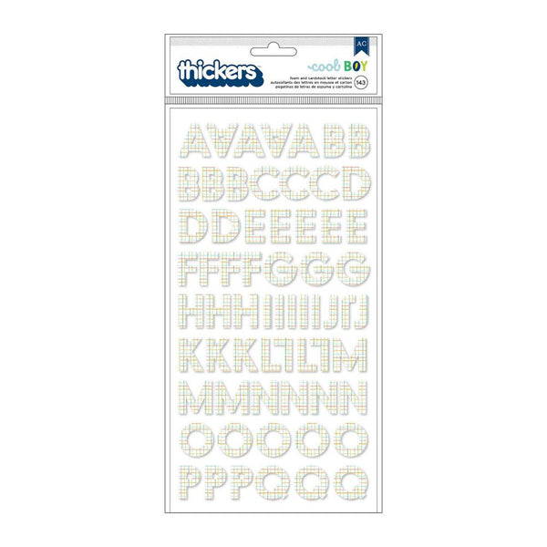 Pebbles Cool Boy Thickers Stickers 143/Pkg - Alpha