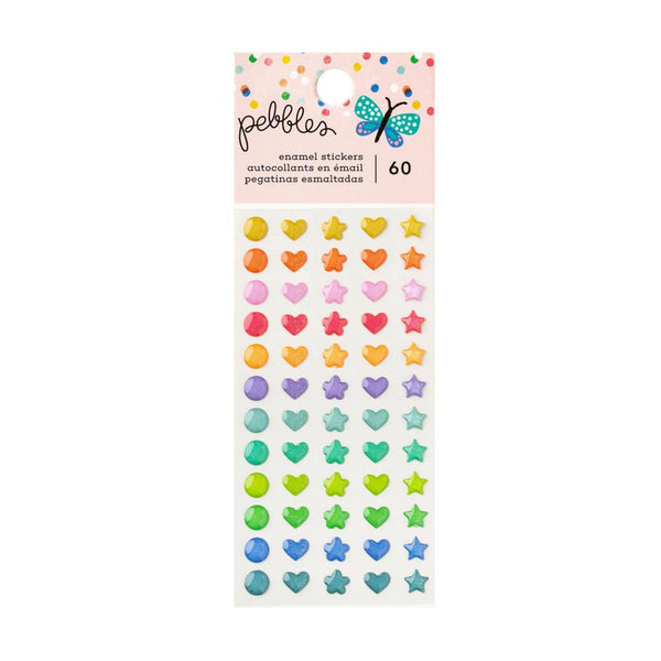 Pebbles Cool Girl Enamel Dots 60/Pkg - Glitter