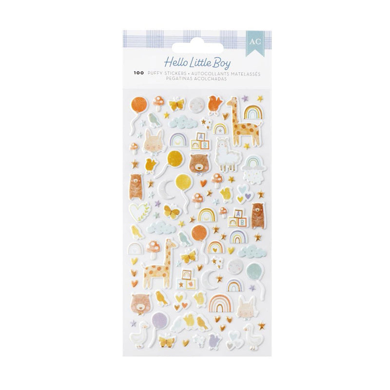 American Crafts Hello Little Boy Puffy Stickers 100/Pkg - Icons