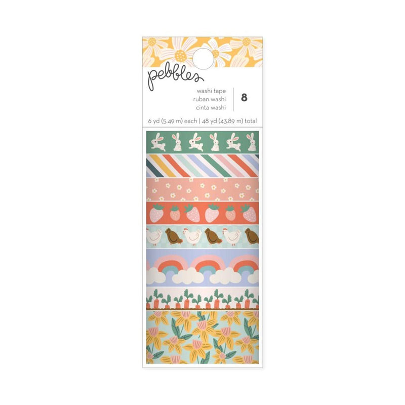 Pebbles Sunny Bloom Washi Tape 8/Pkg