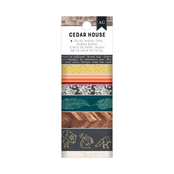 American Crafts Cedar House Washi Tape 8/Pkg
