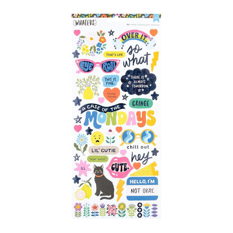 American Crafts Whatevs Cardstock Stickers 6"x 12" 89/Pkg - Icons