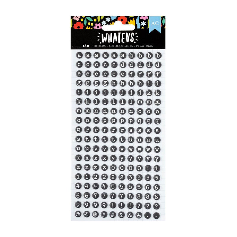 American Crafts Whatevs Puffy Stickers 180/Pkg - Matte Alpha