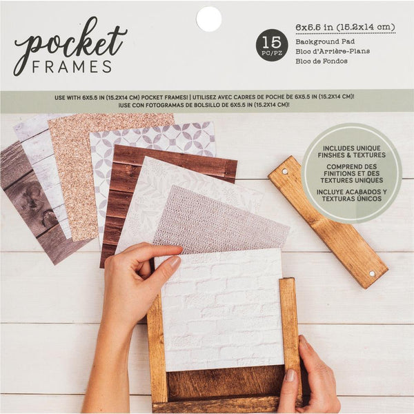 American Crafts Pocket Frames Paper Pad 6 inch X6 inch 15 pack 15 Designs/1 Each