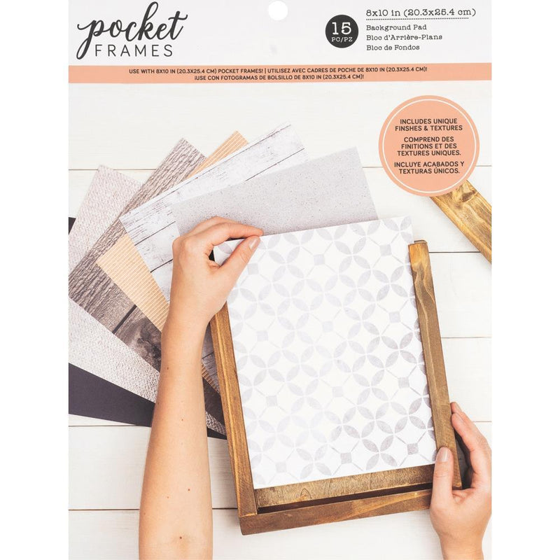 American Crafts Pocket Frames Paper Pad 8 inch X10 inch 15 pack 15 Designs/1 Each