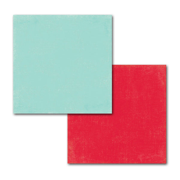 Carta Bella Merry & Bright 12x12 D/Sided Cardstock - Winter Blue/Berry Red*