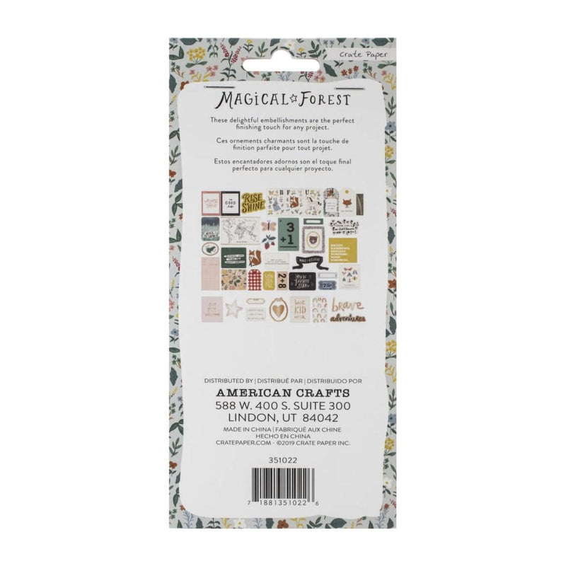 Crate Paper Magical Forest Ephemera Die-Cuts 40 pack - Cardstock  with Copper Foil Accents