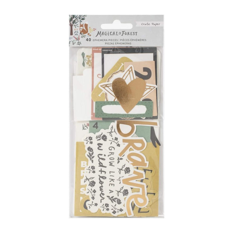 Crate Paper Magical Forest Ephemera Die-Cuts 40 pack - Cardstock  with Copper Foil Accents*