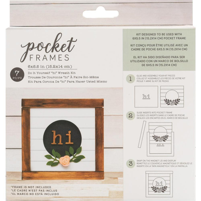 American Crafts Pocket Frames Insert Kit 6 inch X5.5 inch 7 pack Hi Wreath with Insert