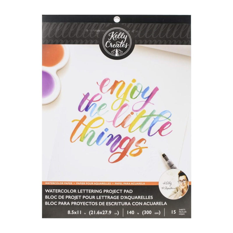 Kelly Creates Watercolour Brush Lettering Paper Pad 8.5x11 - 15 Sheets Blank Watercolour Paper*