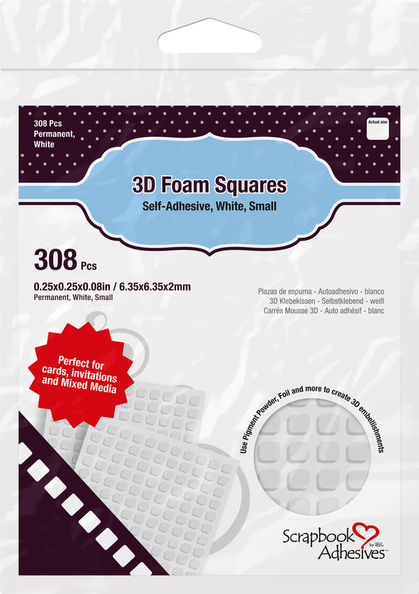 Scrapbook Adhesives 3D Foam Squares Small (308 1/4X1/4 Inch)